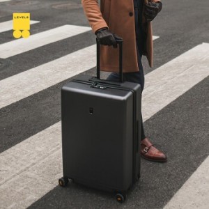 地平线8号（LEVEL8）行李箱男拉杆箱旅行密码箱24英寸德国科思创PC箱体万向轮托运箱女黑色
